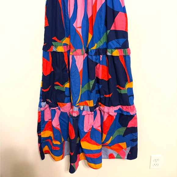SugarLips Colorblock Abstract Print Smocked Waist Midi Dress | Size M - Picture 4 of 9